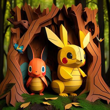 3D model Sewaddle and Burgh in Pinwheel Forest Yaguruma Forest K (STL)